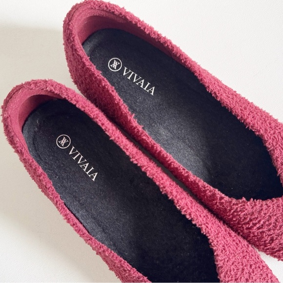 Vivaia Margot 2.0 Ballet Flat Square Terry Boucle Fuzzy Knit Comfy Burgundy 8.5 - Picture 10 of 13